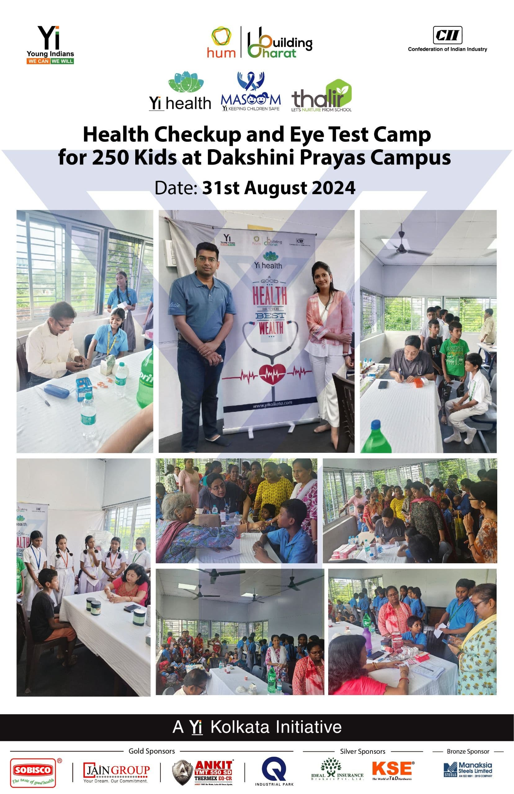 Yi24 | Health Checkup and Eye Test Camp for 250 Kids at Dakshini Prayas Campus